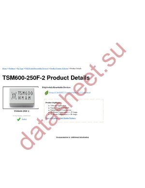 TSM600-250F-2 datasheet  